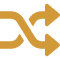Shuffle icon with arrows on black background.