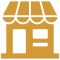 Storefront icon with awning and window.