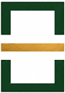 Abstract geometric design with green and gold.